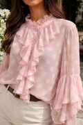 Chemise fluide à pois et volants - Naïa