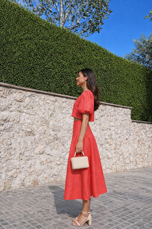 Ensemble jupe midi & top court - Alba