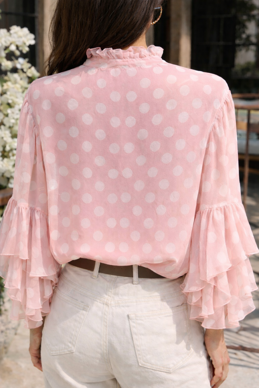 Chemise fluide à pois et volants - Naïa